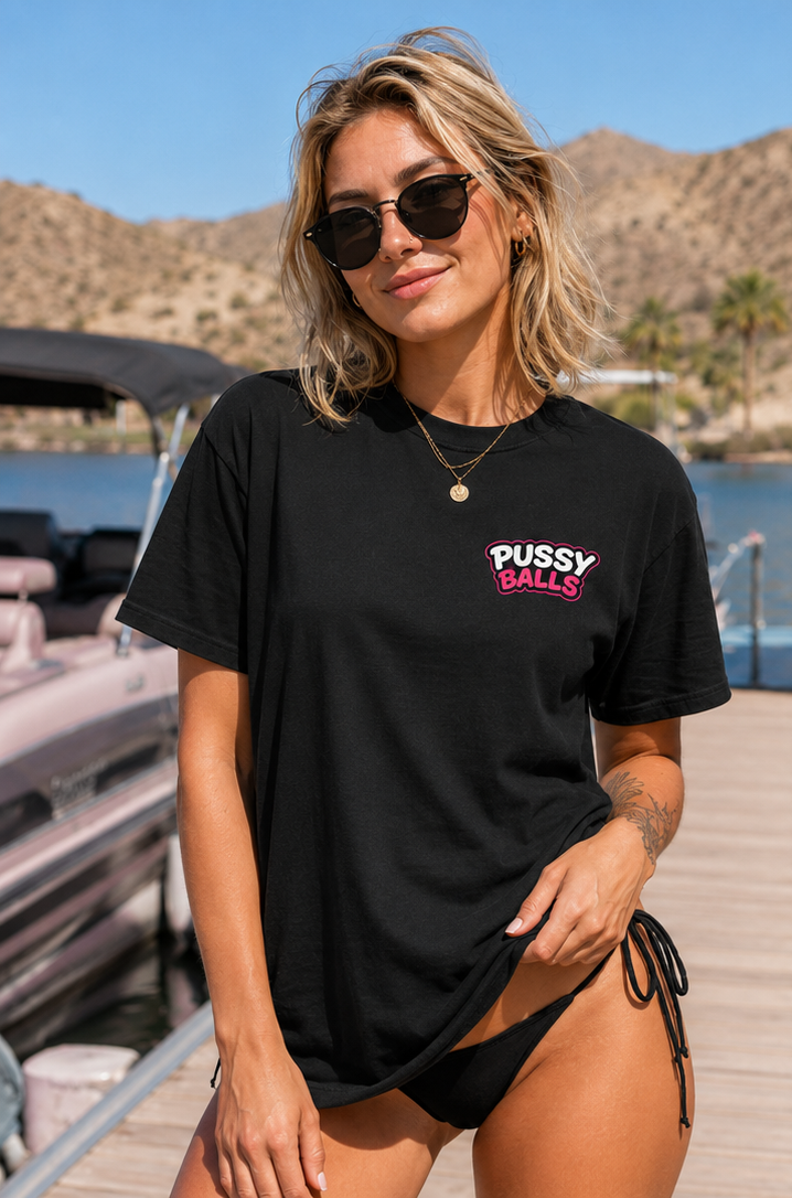 Cheeky Tee - Black/Pink
