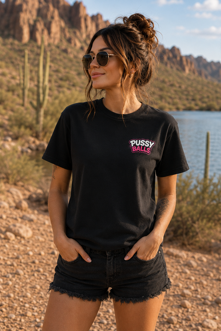 Cheeky Tee - Black/Pink